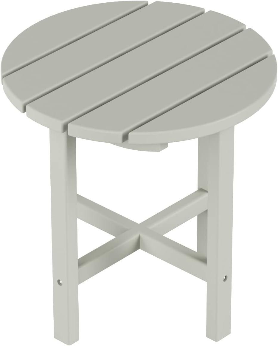 WestinTrends All-Weather Outdoor Patio Round Poly Adirondack Side Table