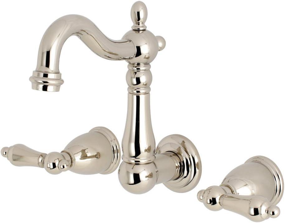 Heritage Brushed Nickel Wall-Mount Bathroom Faucet