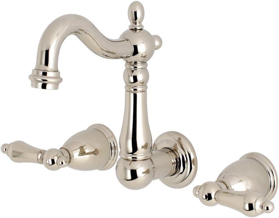 Kingston Brass Heritage Two-Handle 3-Hole Wall Mount Bathroom Faucet