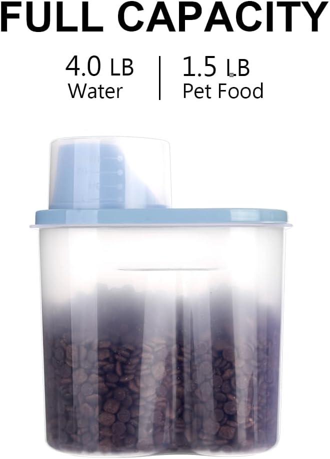 GreenJoy Pet Food Container Dog Cat Food Storage with Measuring Cup GreenJoy 2 Pack 2lb/2.5L