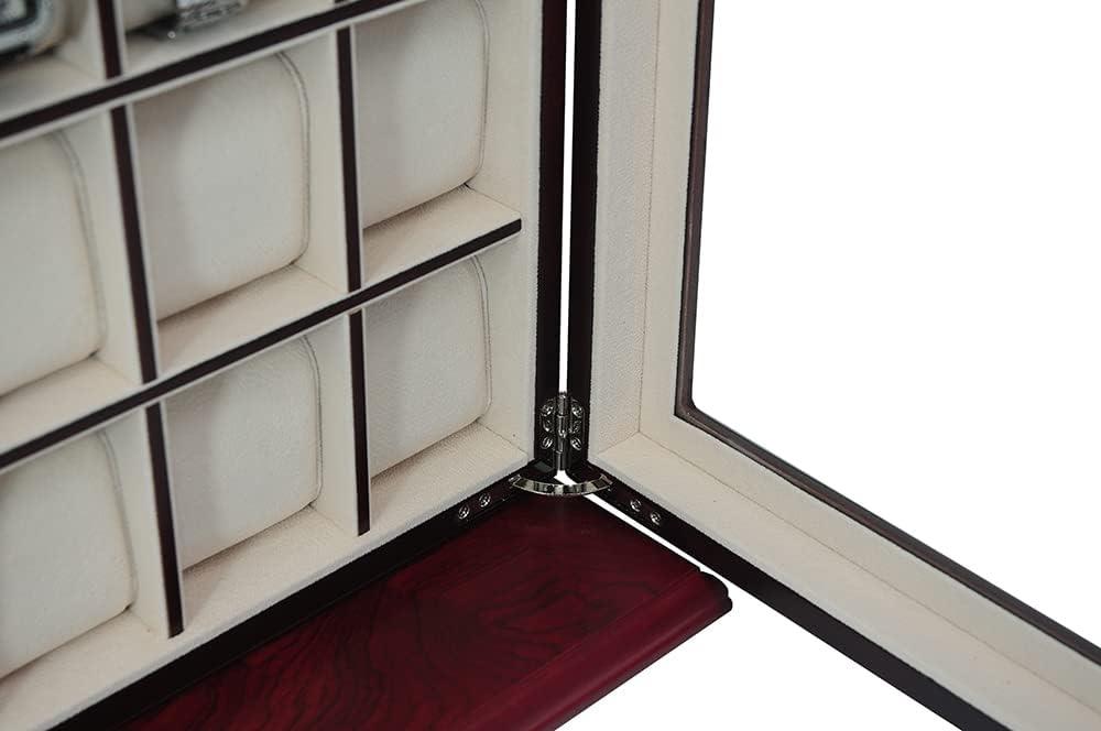 Cherry Wood 30-Slot Wall Mounted Watch Display Case