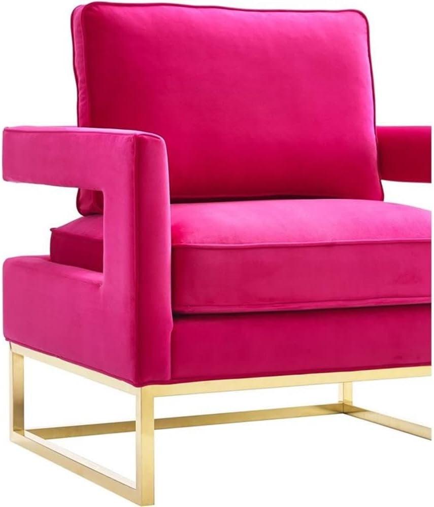 TOV Furniture Avery Pink Velvet Chair with Gold Base