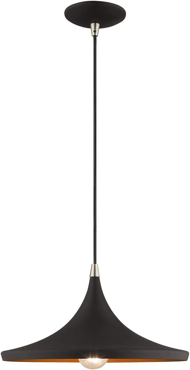 Livex Lighting Metal Shade 1 - Light Chandelier in  Black