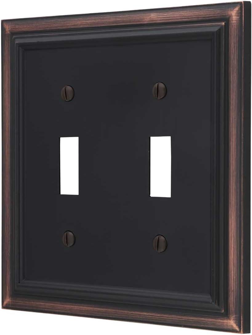 Aged Bronze Double Toggle Cast Metal Wallplate