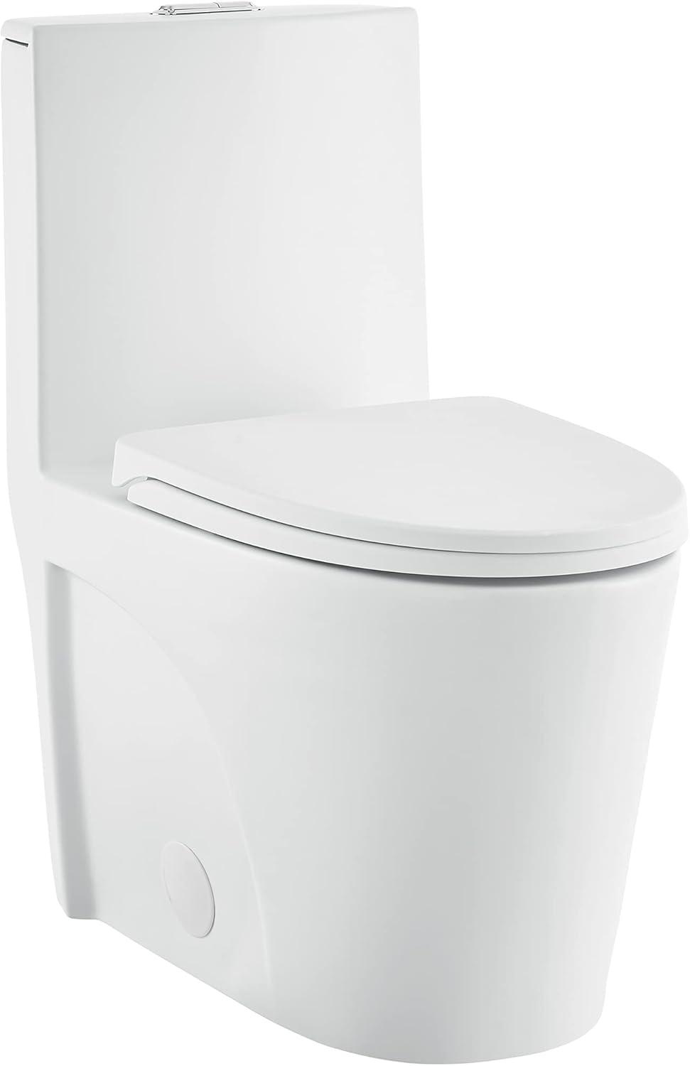 St. Tropez One-Piece Elongated Toilet Vortex Dual-Flush in Matte White 1.1/1.6 gpf