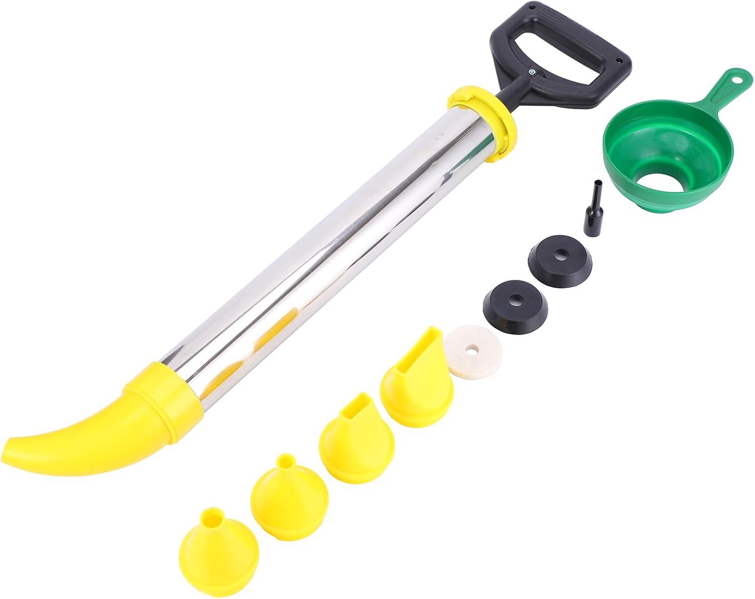 Mortar Gun Grout Gun Cement Caulk Gun Stainless Steel Lime Caulking Gun Brick Pointing Tools with 5 Nozzles