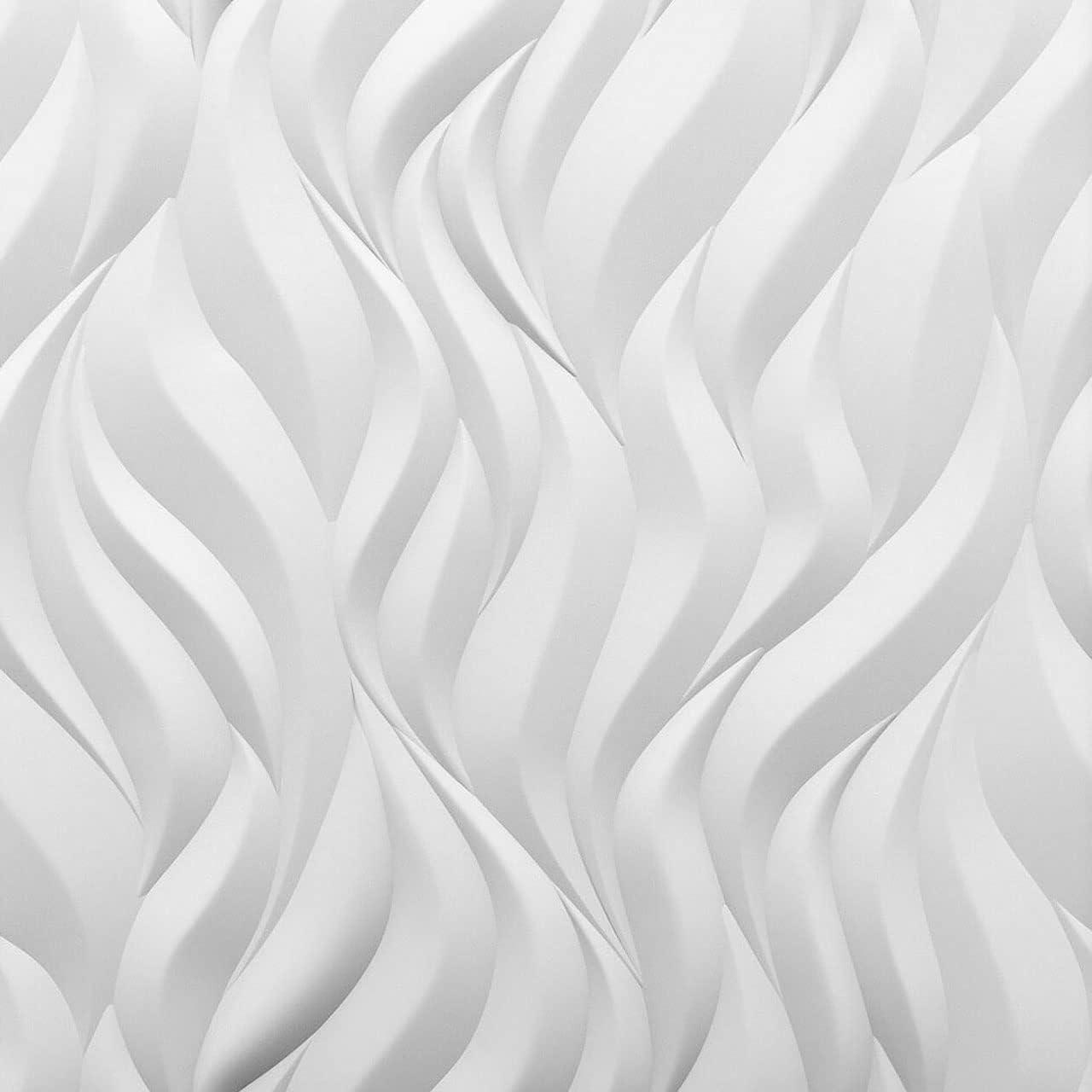 White 24" x 24" 3D Textured Decorative Wall Panels