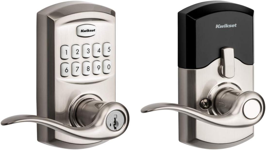 917 SmartCode Electronic Residential Lever featuring SmartKey Security in Satin Nickel