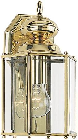 Polished Brass Outdoor Wall Lantern with Clear Beveled Glass