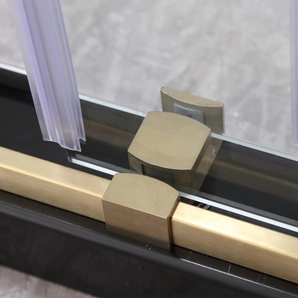 Dimorphos Frameless Sliding Glass Shower Doors with 3/8"(10mm) Clear Tempered Glass 11DD701957Q