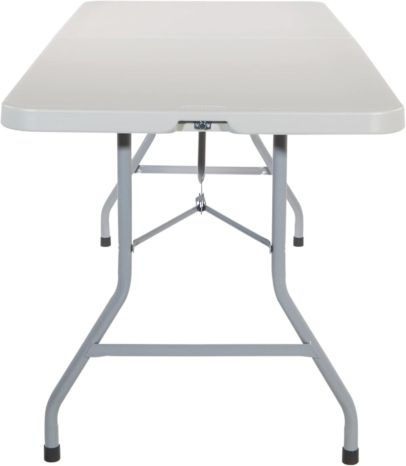 Office Star Products 72" Rectangle Center Fold Multi Purpose Folding Table - White