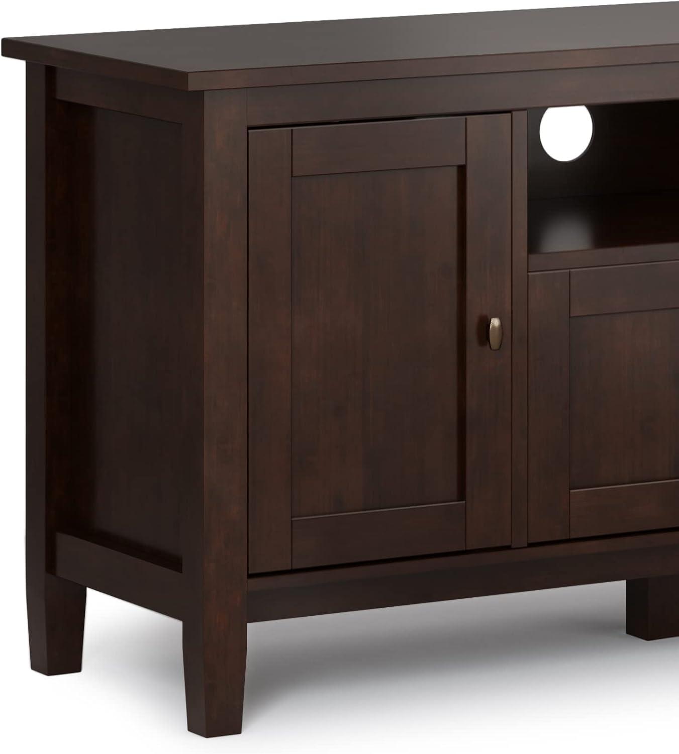 Simpli Home Warm Shaker 47"W Solid Wood TV Stand for TVs up to 55" with 2 Storage Cabinets and 2 Drawers