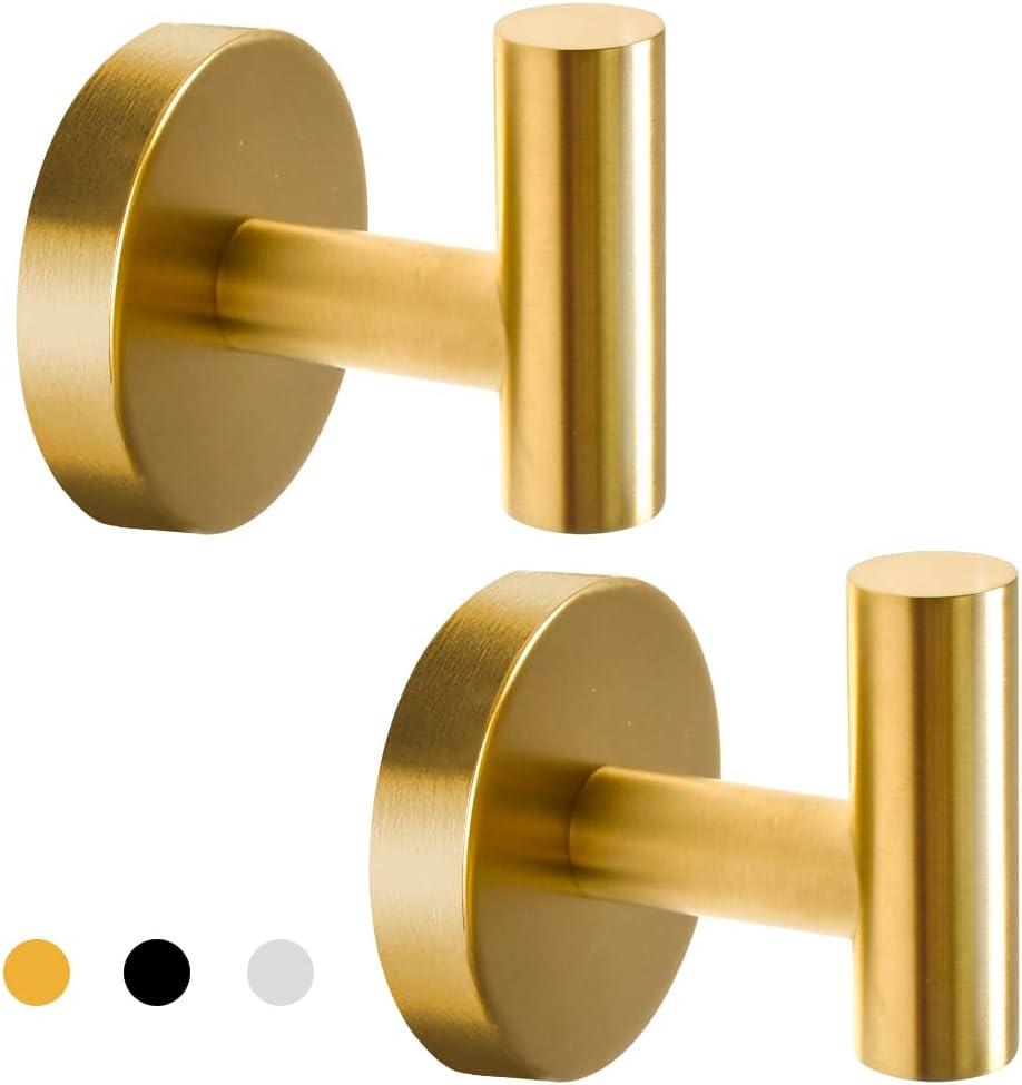 Brushed Gold Stainless Steel Wall Hooks Set