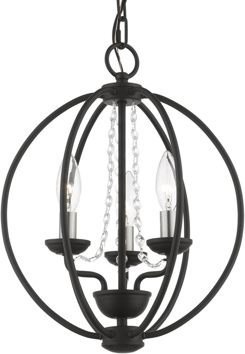 Livex Lighting Arabella 3 - Light Chandelier in Black/Brushed Nickel