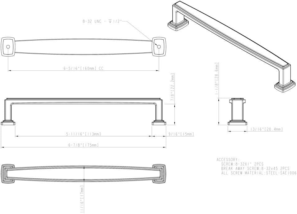 Satin Bronze 160mm Center-to-Center Bar Pull