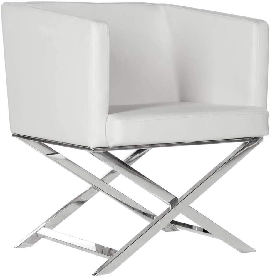 Celine Chair - FOX2033 - White/Chrome - Safavieh