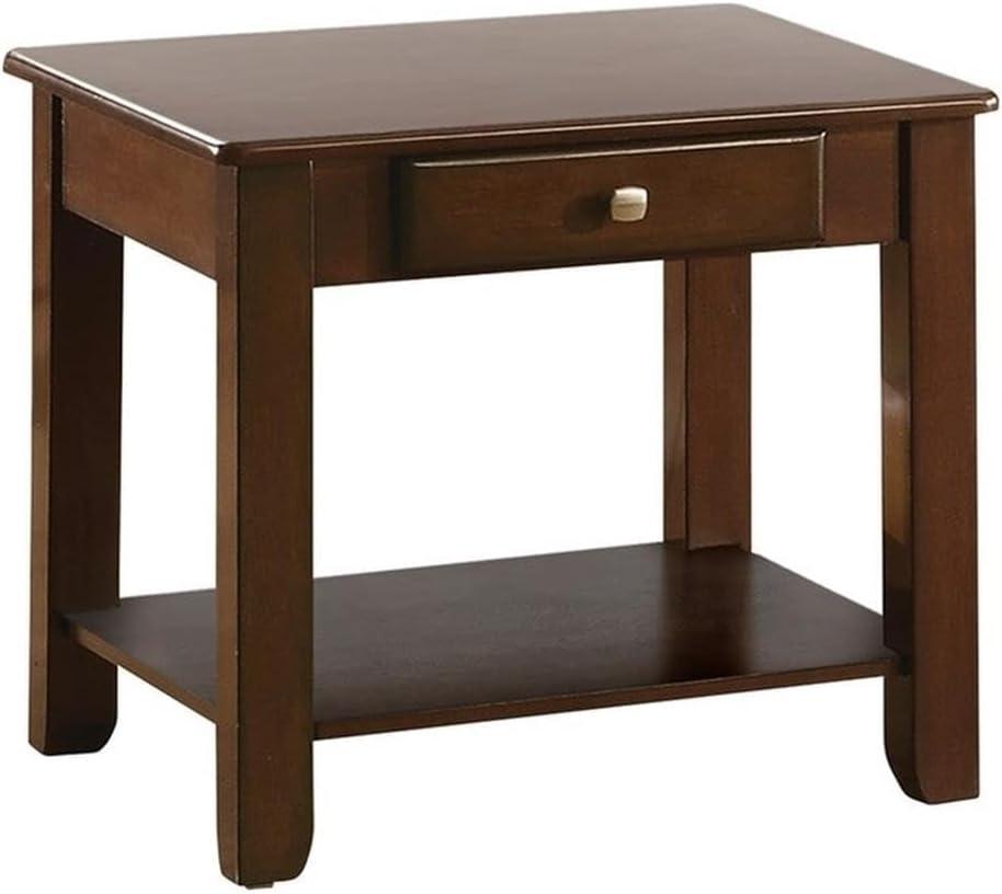 Lexicon Ballwin Wood 1 Drawer End Table in Dark Cherry