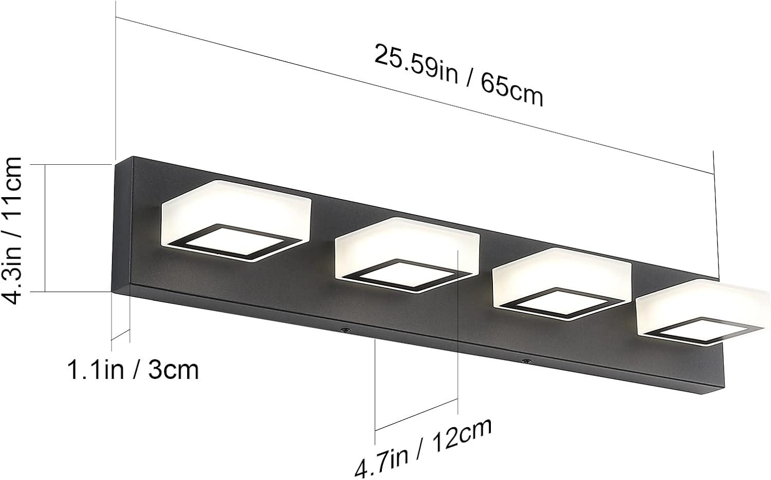 Modern Black and White Acrylic LED Vanity Light