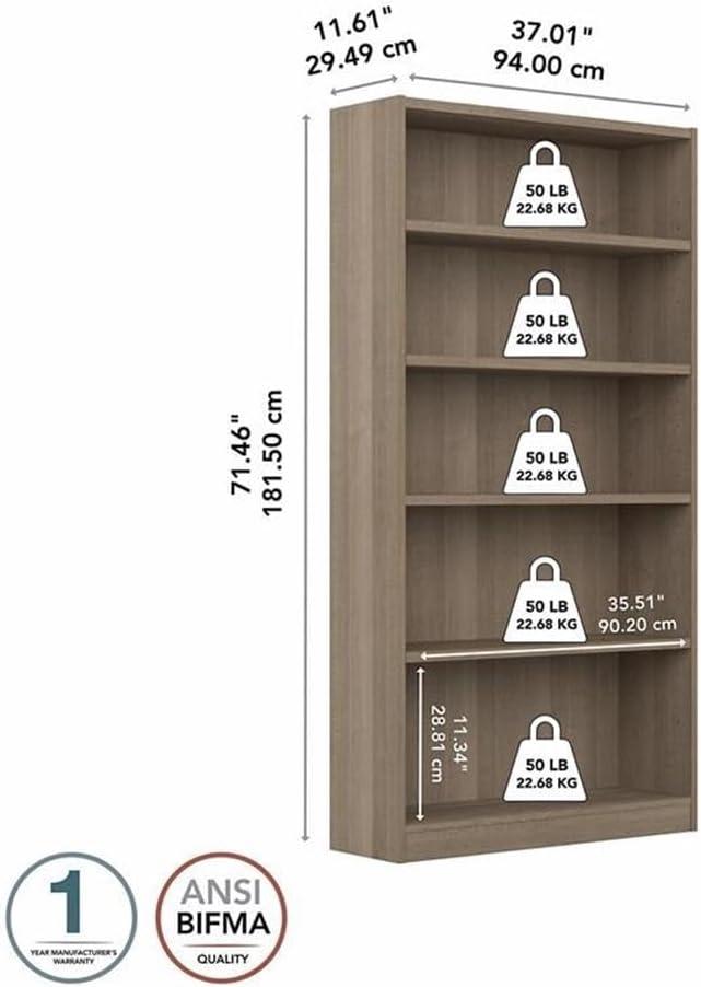 Bush Furniture Universal Tall 5 Shelf Bookcase