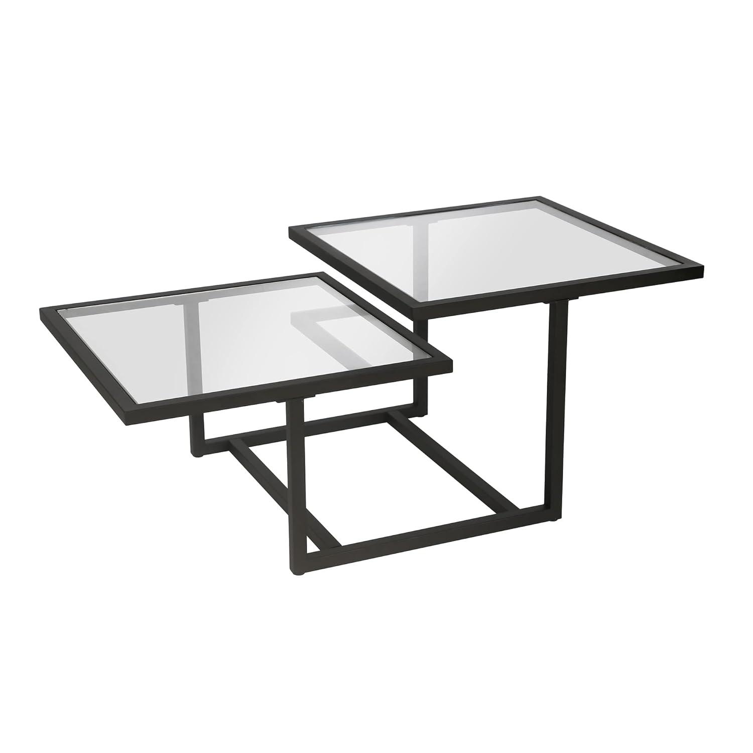 Evelyn&Zoe Amalie 43" Wide Square Coffee Table, Blackened Bronze