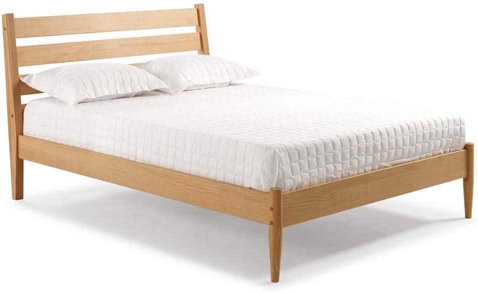 Camaflexi Mid-Century Solid Wood Queen Platform Bed in Scandinavian Oak 100% Solid Wood