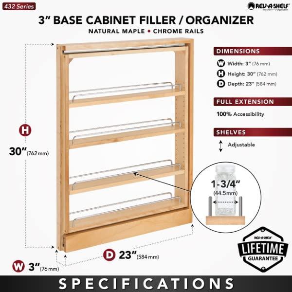 Rev-A-Shelf Rev-A-Shelf Pull Out Kitchen Cabinet Organizer Pantry Spice Rack