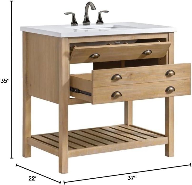 Martin Svensson Home Monterey 37" Wood Single Bathroom Vanity Driftwood