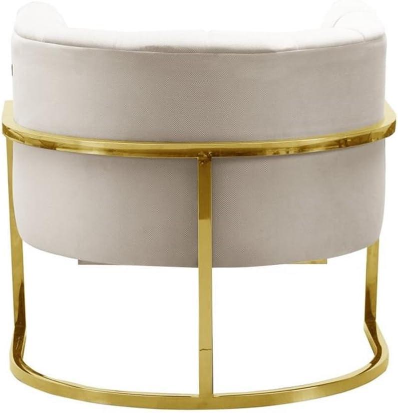 TOV Furniture Magnolia Spotted Cream Chair with Gold