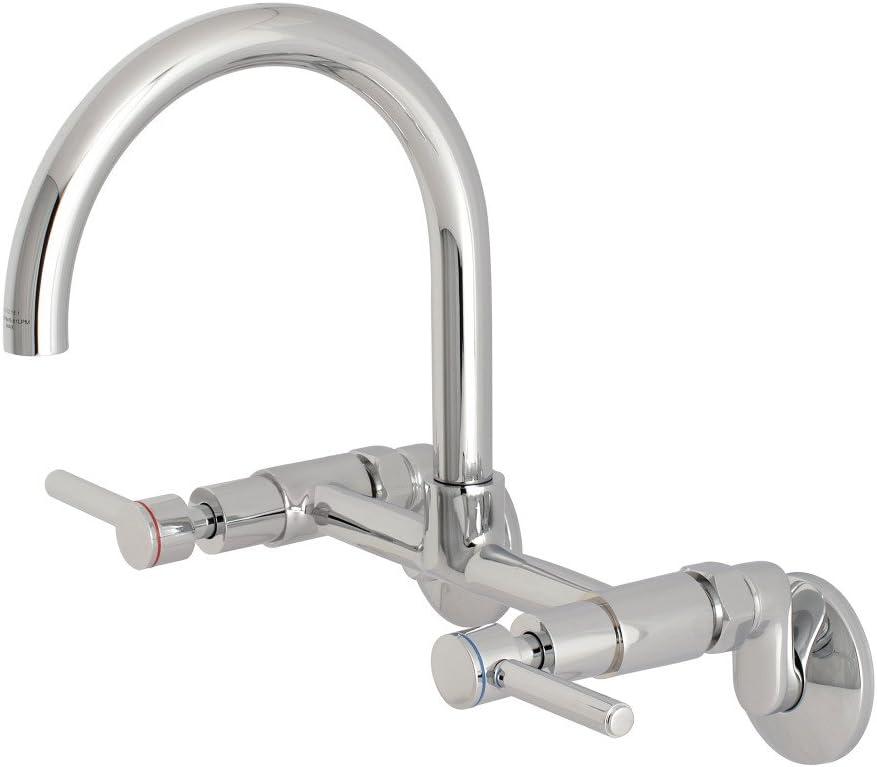 Kingston Brass Concord Double-Handle 2-Hole Wall-Mount Bridge Kitchen Faucet