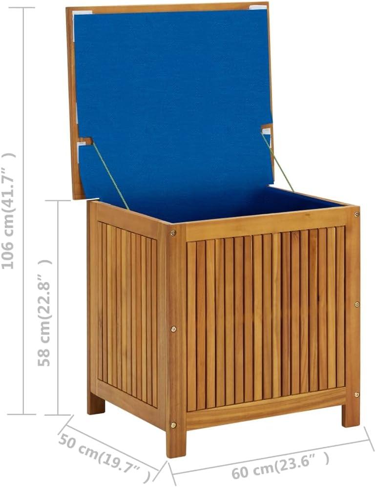 vidaXL Patio Storage Box Cushion and Blanket Outdoor Garden Solid Wood Acacia