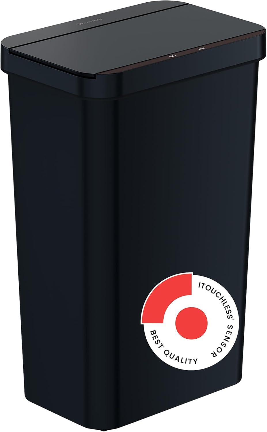 Itouchless Prime 13.2 Gallon Plastic Sensor Trash Can, Durable Dent-Proof Construction, Slim And Space-Saving Automatic Bin Great For Kitchen, Home, Office, Business, Garage