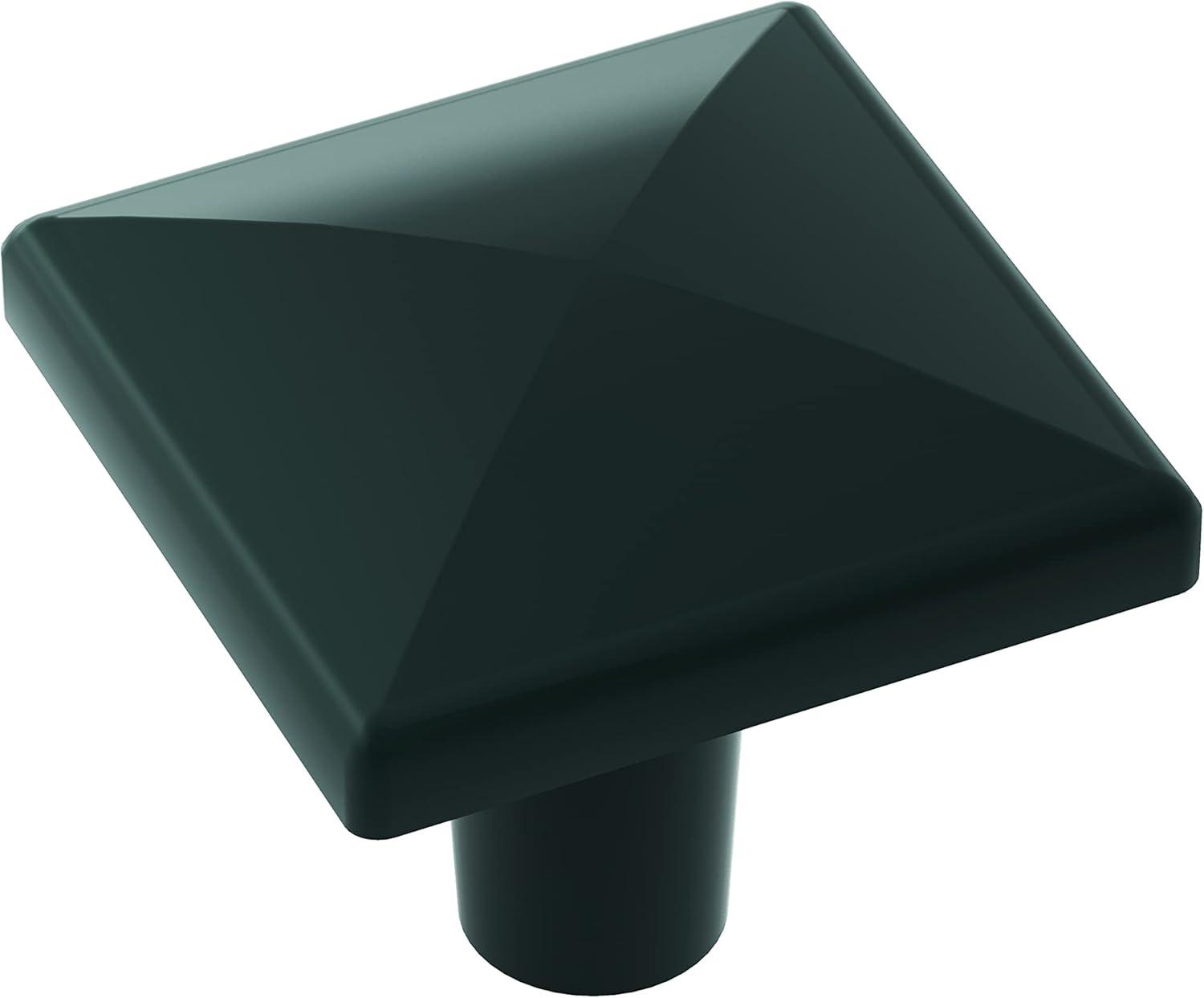 Matte Black Geometric Square Cabinet Knob 1-1/8 inch