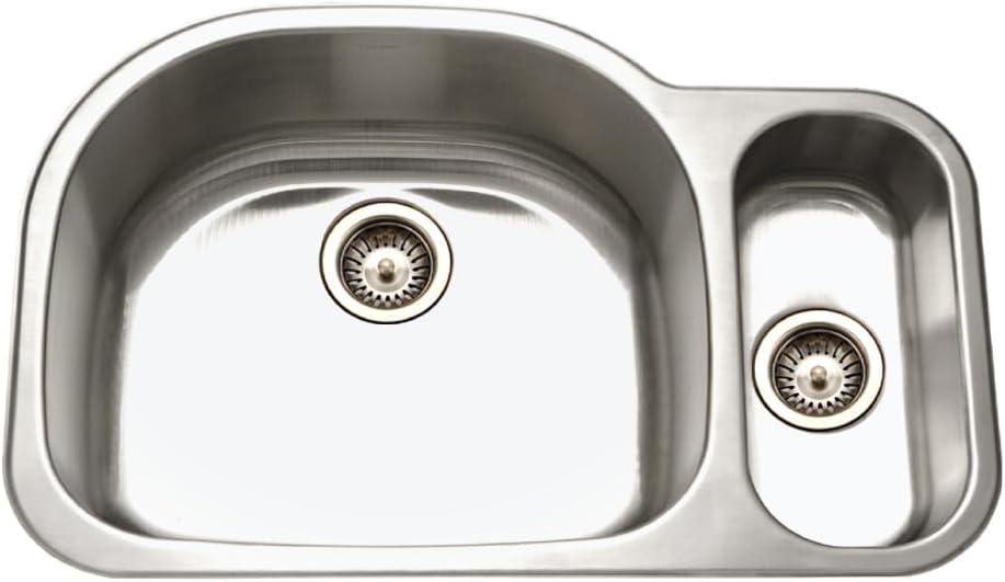 Medallion Designer 32'' L Undermount Double Bowl Stainless Steel Kitchen Sink