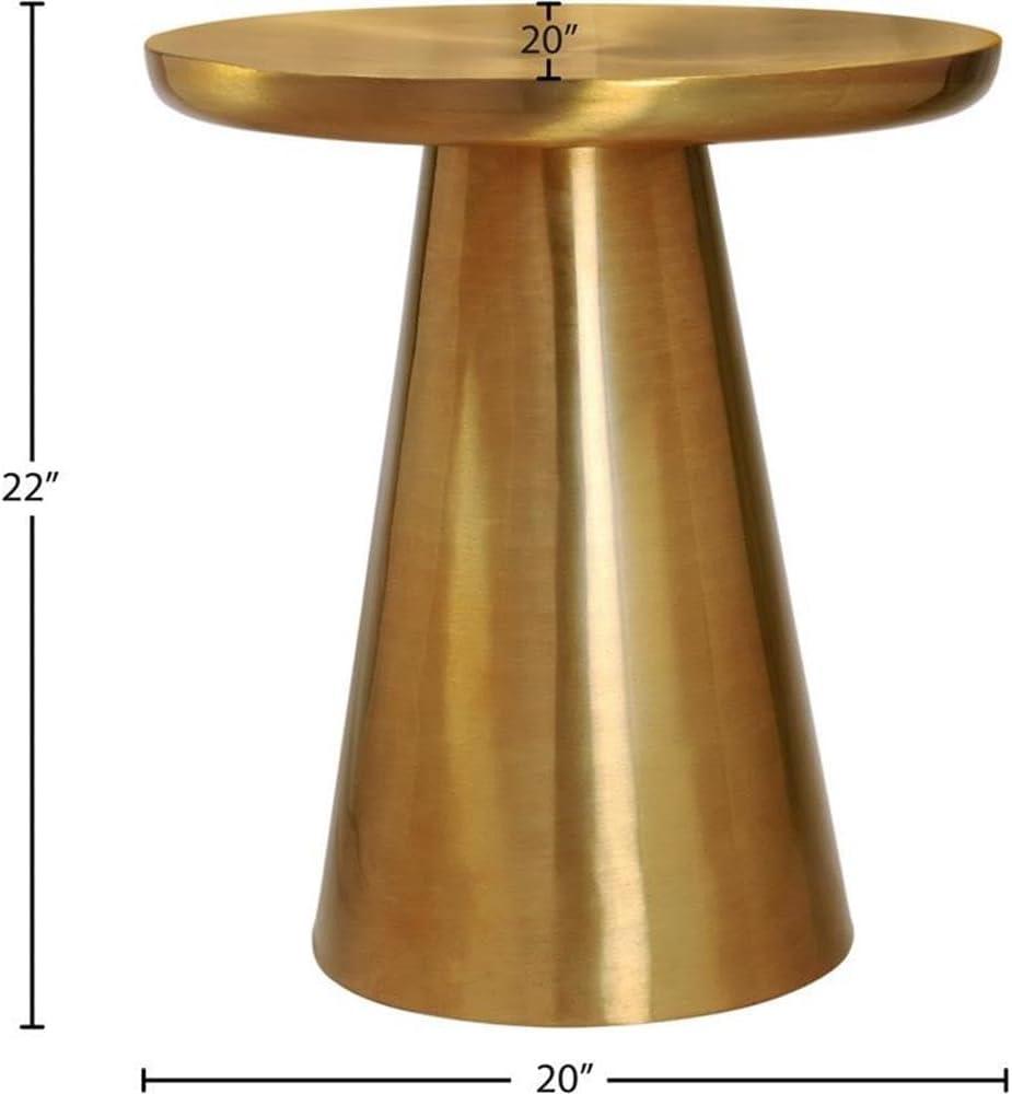 Martini Round Brushed Gold Metal End Table