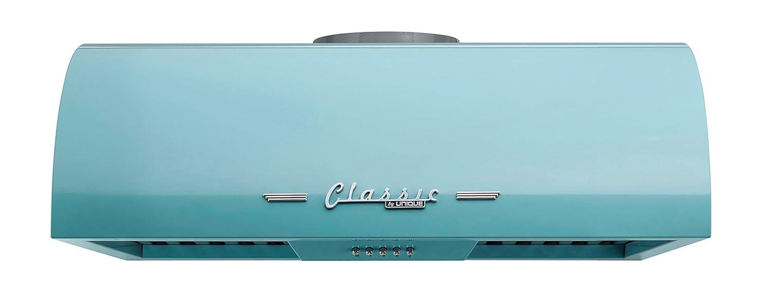 Classic Retro 24" 500 CFM Ducted Under Cabinet Range Hood with Stainless Steel Baffles and Light