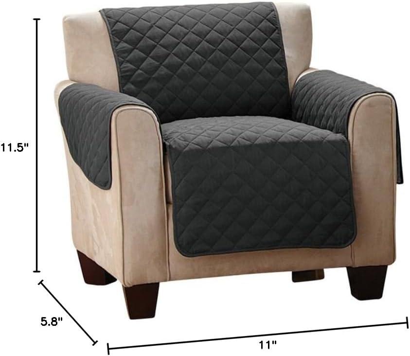 Collections Etc Reversible Quilted Furniture Cover Chair Black/Gray