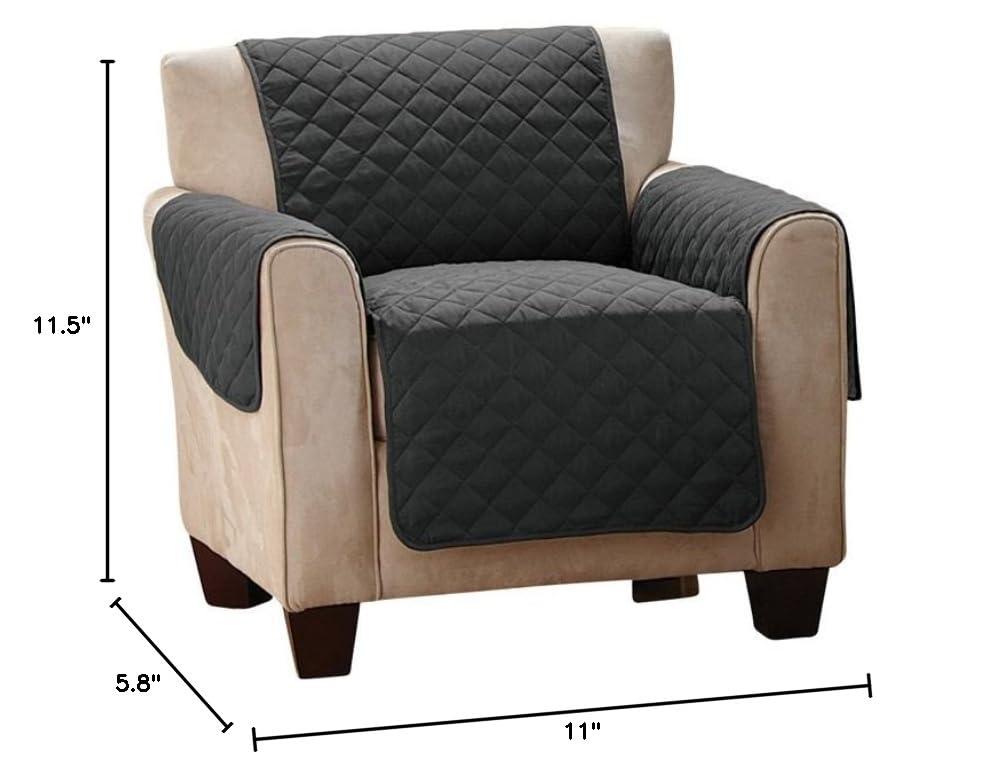 Collections Etc Reversible Quilted Furniture Cover Chair Black/Gray