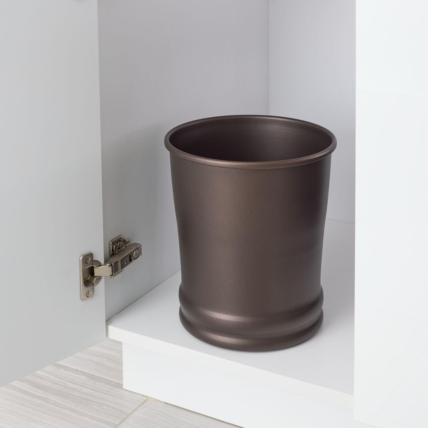 iDESIGN Round Metal Wastebasket The Olivia Collection