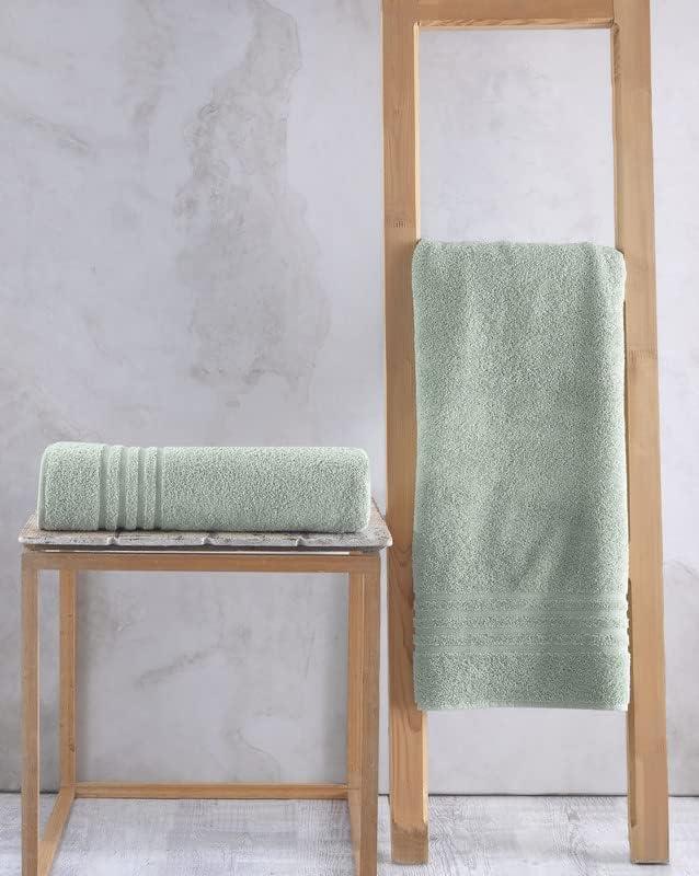 Jumbo Large Bath Sheets Towels 2 Pack Soft and Absorbent, 100% Cotton Towels (Sea Salt, Bath Sheet)