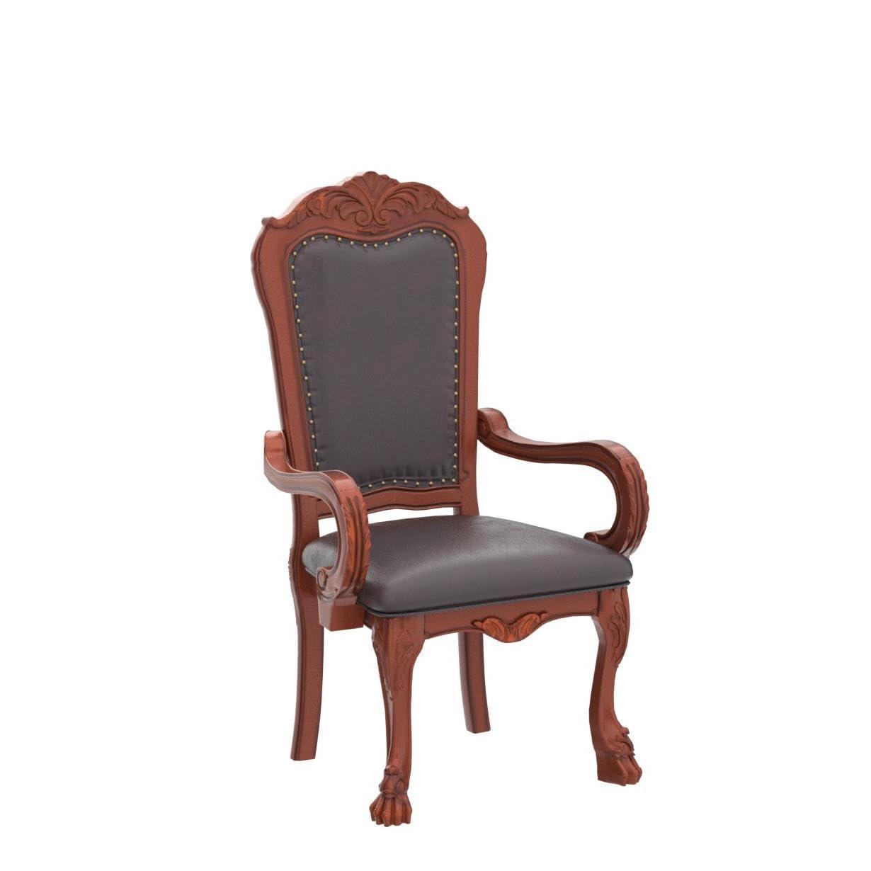 Acme Furniture Dresden Dining Chairs Brown Synthetic Leather/Cherry Oak Finish
