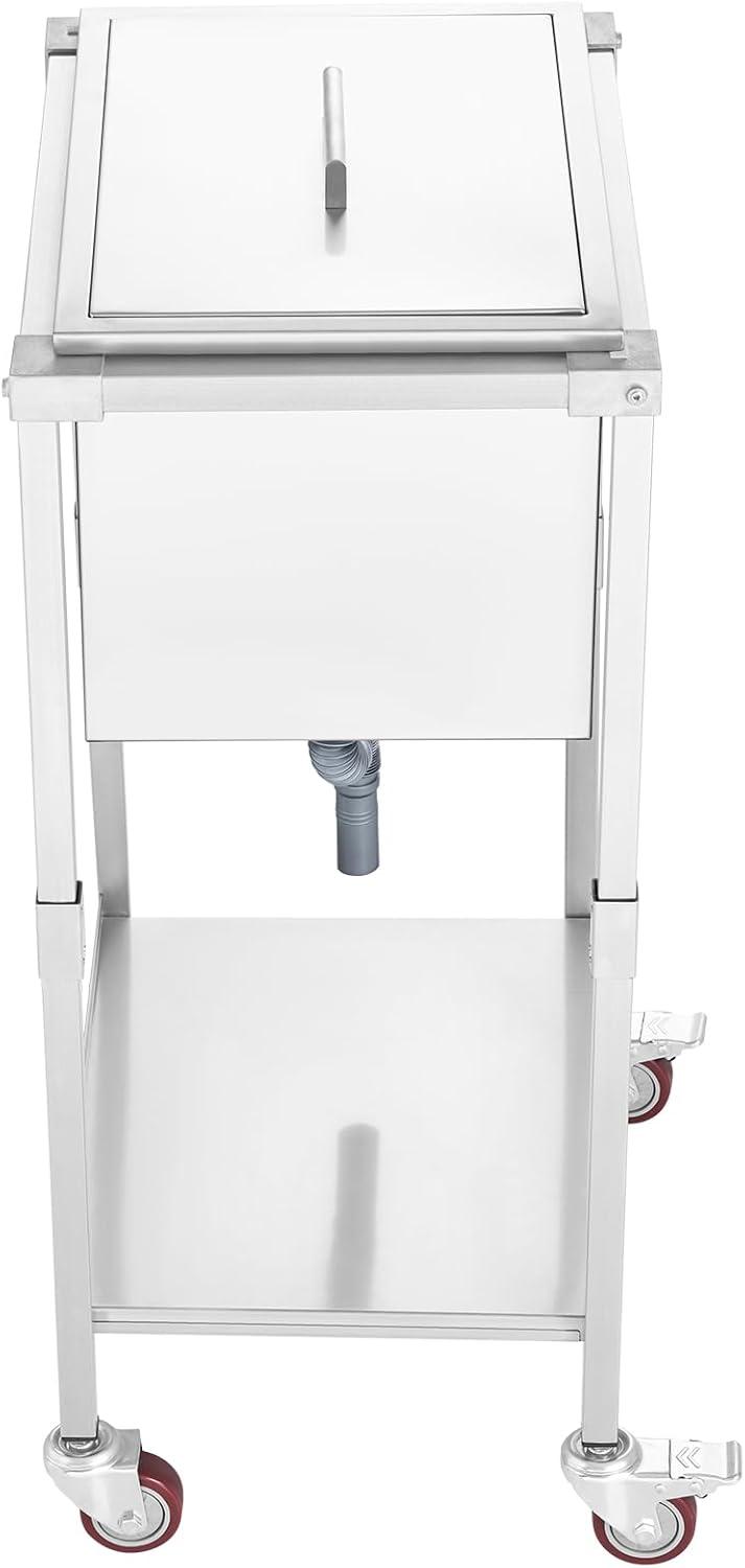 VEVOR 32qt Rolling Ice Chest Cooler Cart Outdoor Stand Up Cooling Bin on Wheels
