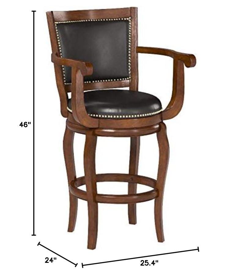 Gitano Swivel Bar Stool - FOX7009 - Walnut/Brown - Safavieh Couture