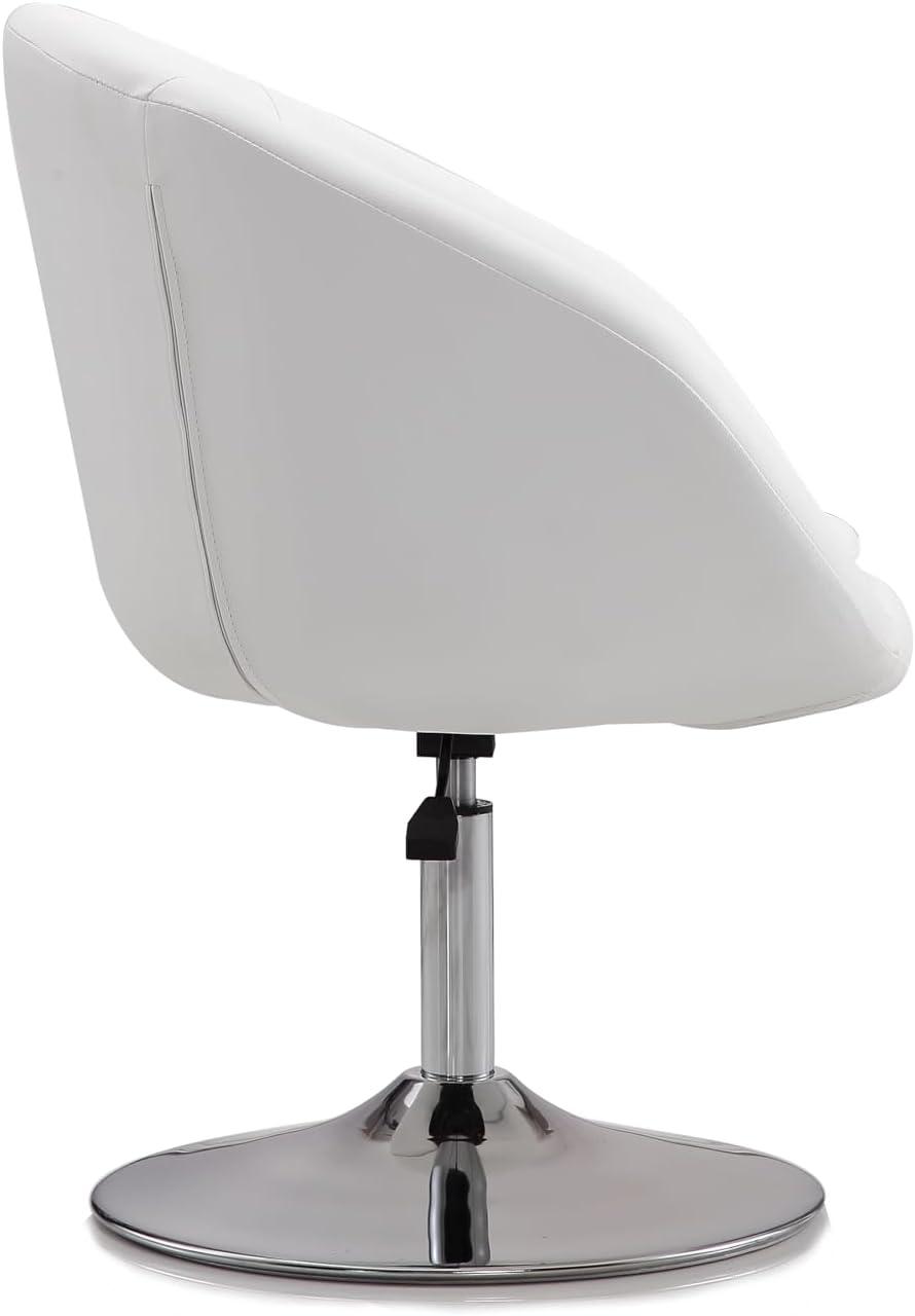 Faux Leather Swivel Barrel Chair