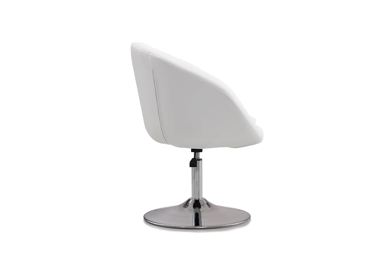 Faux Leather Swivel Barrel Chair