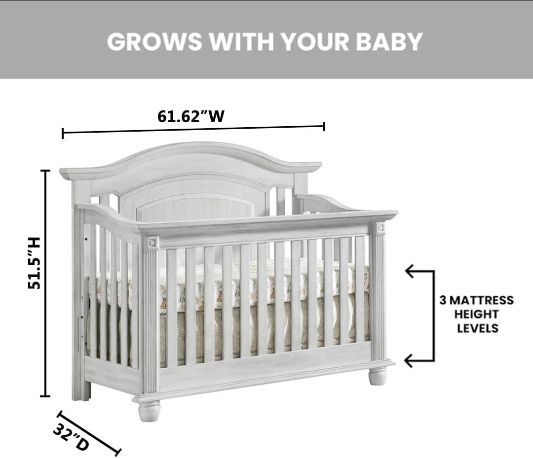 Oxford Baby London Lane 4-in-1 Convertible Crib