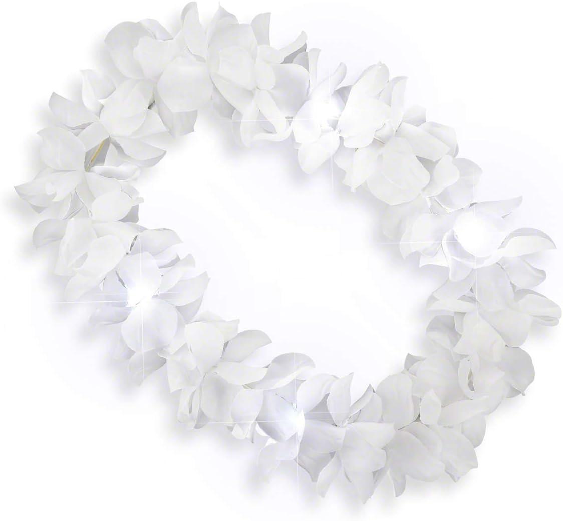 White Flashing Hawaiian Lei Necklace