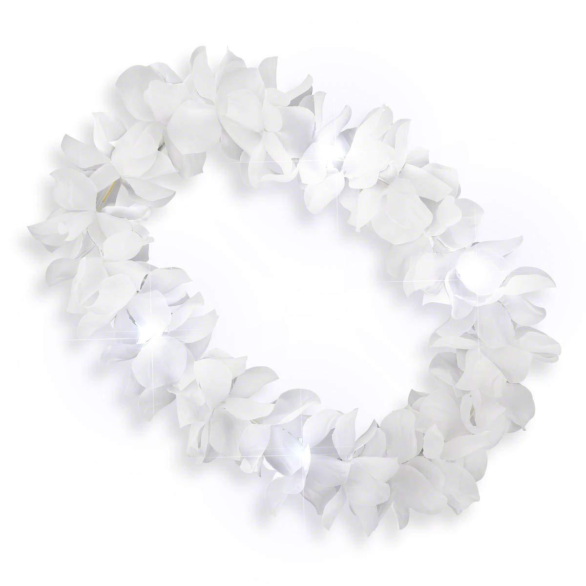 White Flashing Hawaiian Lei Necklace