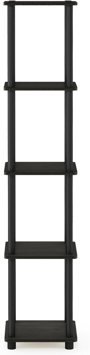 Furinno 5-Tier Corner Square Bookshelf Anti-Tipping Display Rack Shelf for Bathroom&Closet&Home Office&Living Room&Kitchen