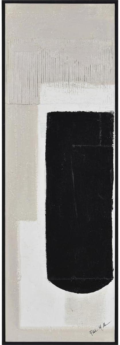 Rectangular Multicolor Hand Painted Canvas Art with Black Frame