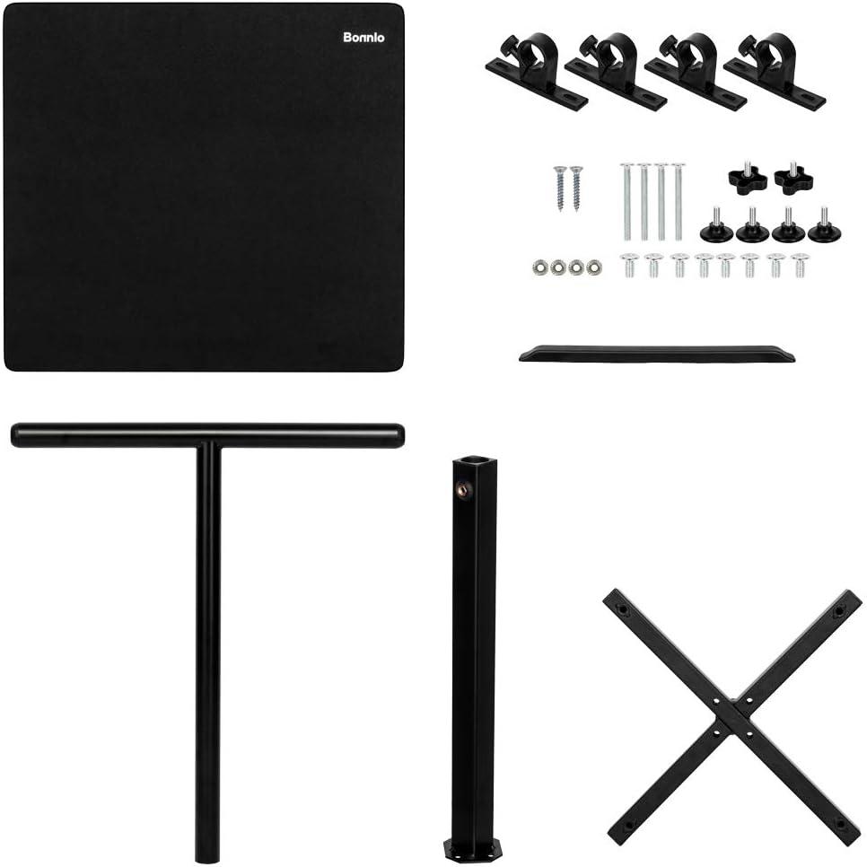 Bonnlo Classic Lectern Podium Stand, Height Adjustable Mobile Podium, Multi-Purpose Tabletop for Speech, Lecture, Church, Reading or Laptop Desk with Edge Stopper, Black